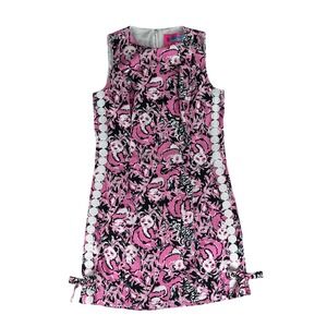 Lilly Pulitzer Hanging With My Boo‎ Panda Print Shift Dress Womens 0 Pink
